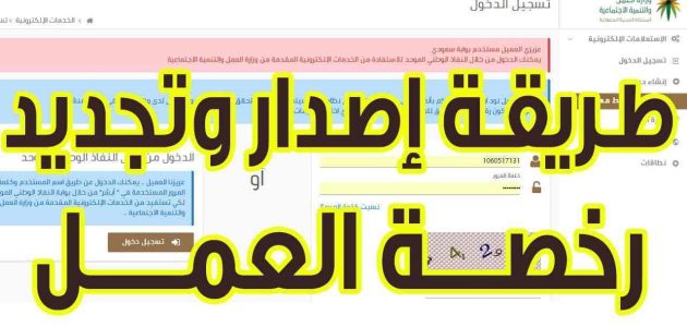 طريقة تجديد وإصدار رخصة عمل إلكترونيًا بالصور