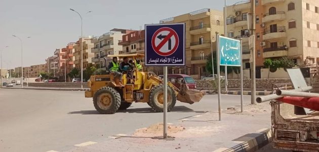 استكمال أعمال تطوير ورفع كفاءة الطرق بمدن السادات والمنيا الجديدة والعبور