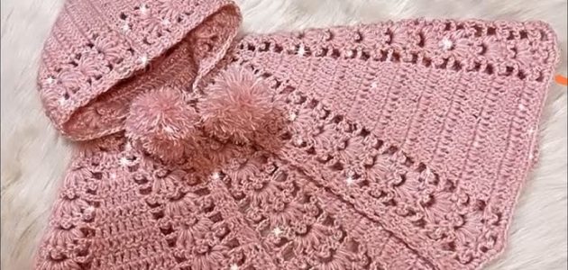 عمل شال كروشية للاطفال بالباترون