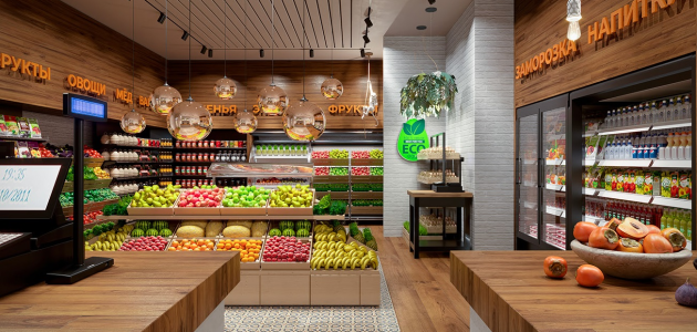 ديكورات محلات بقالة