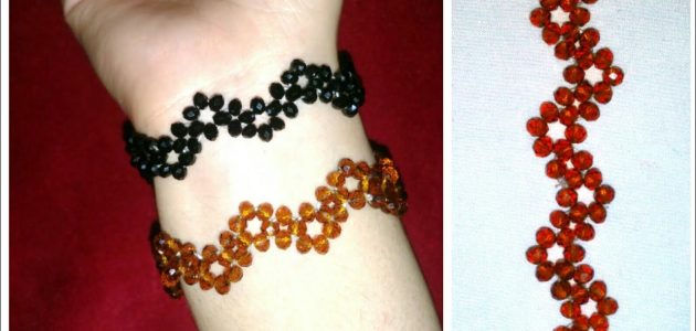 عمل أساور بالخرز الكريستال